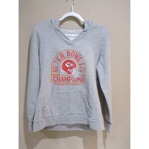 Kansas City Chiefs Super Bowl Champions LIV Hooded Sweatshirt Women Med Gray